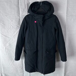 Community Aritzia Paradigm‎ Parka Black Duck Down Wool Blend Hooded Jacket XXS